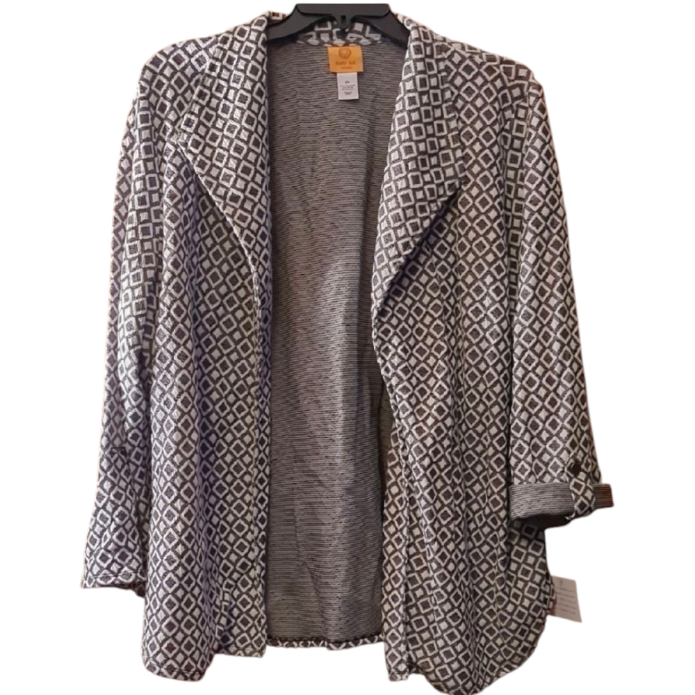Geometric Patterned Gray Jacket - Picture 5 of 12